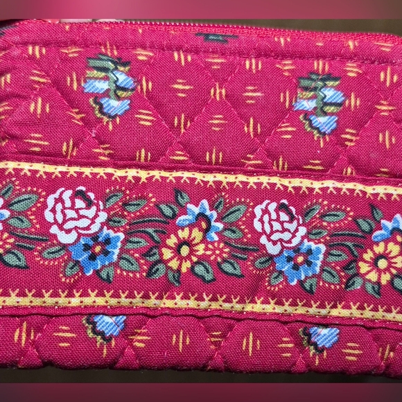Vintage 90s Vera Bradley Provincial Red Coin Purse ID Holder Zip Top ,4.5"×4" - Picture 2 of 9